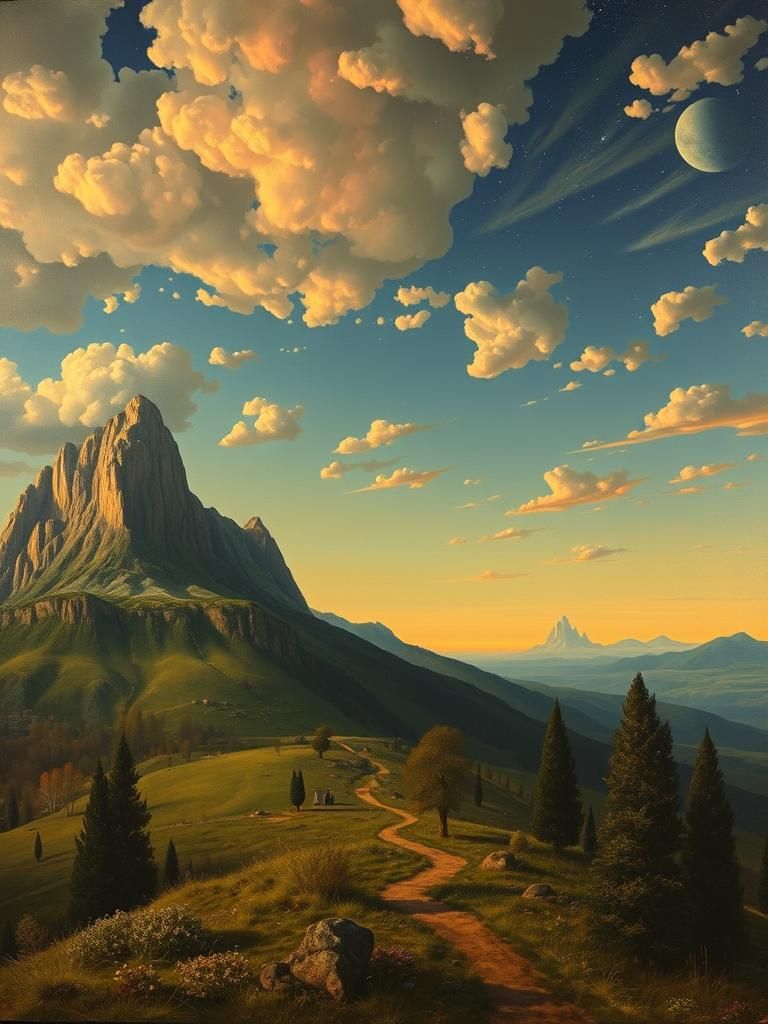 Surreal Oil Landscape Portrait Illusion