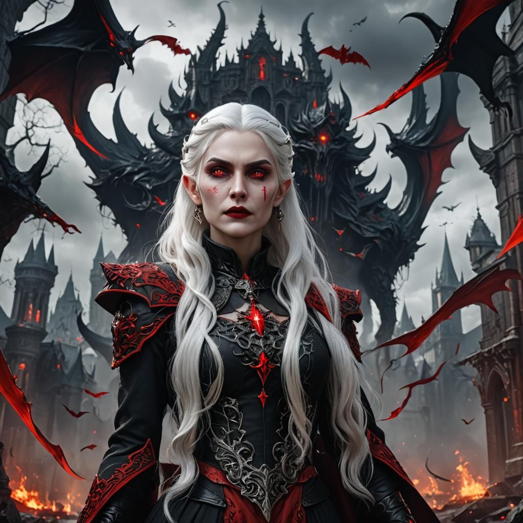 Dracula's Daughter in Detailed Fantasy Concept Art