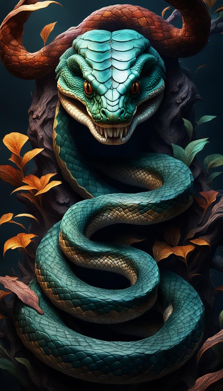 Half Human, Half Snake Fantasy Concept Art