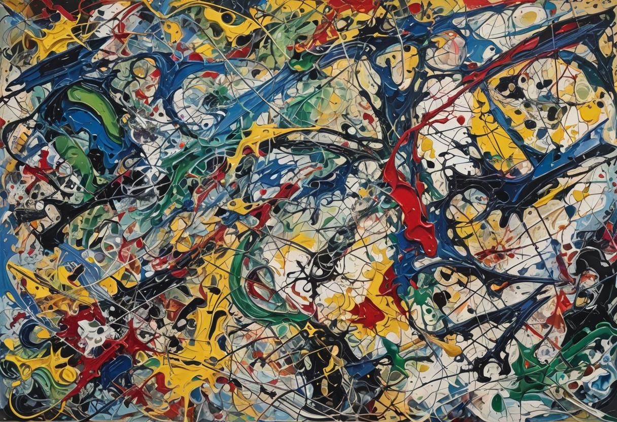 Vivid Abstract Collage in Surrealist Style