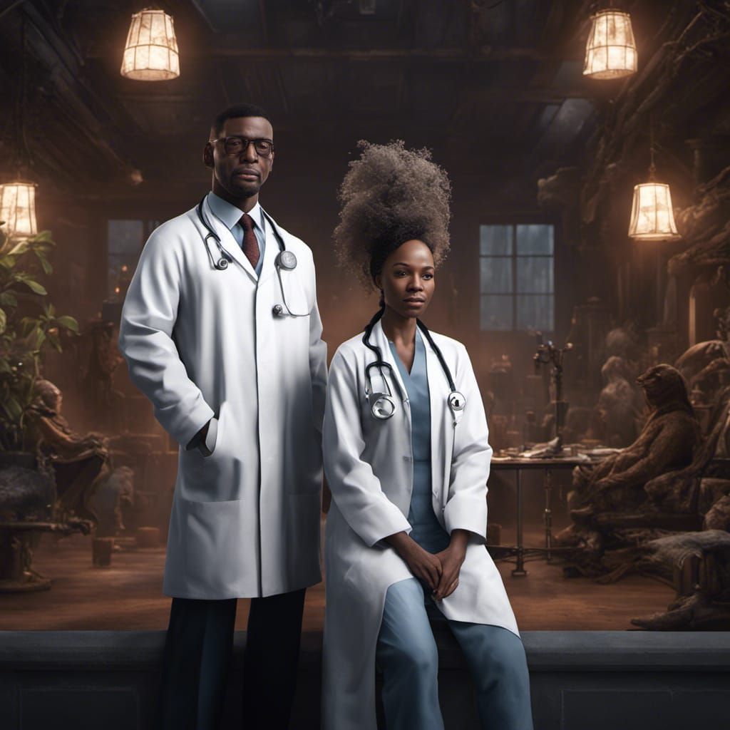 Trust: Doctor and Patient in Detailed Digital Art