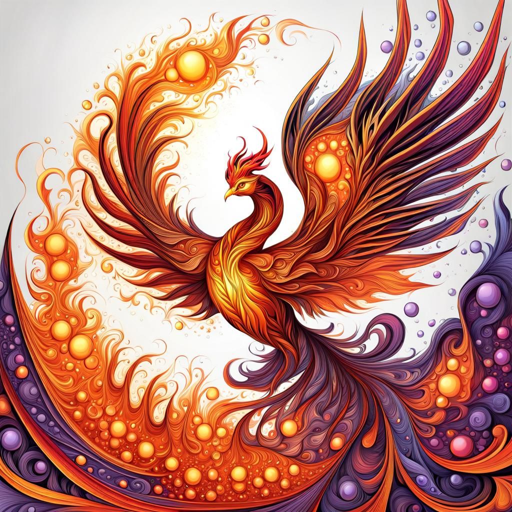 Phoenix Rising: Abstract Vector Fractal Art