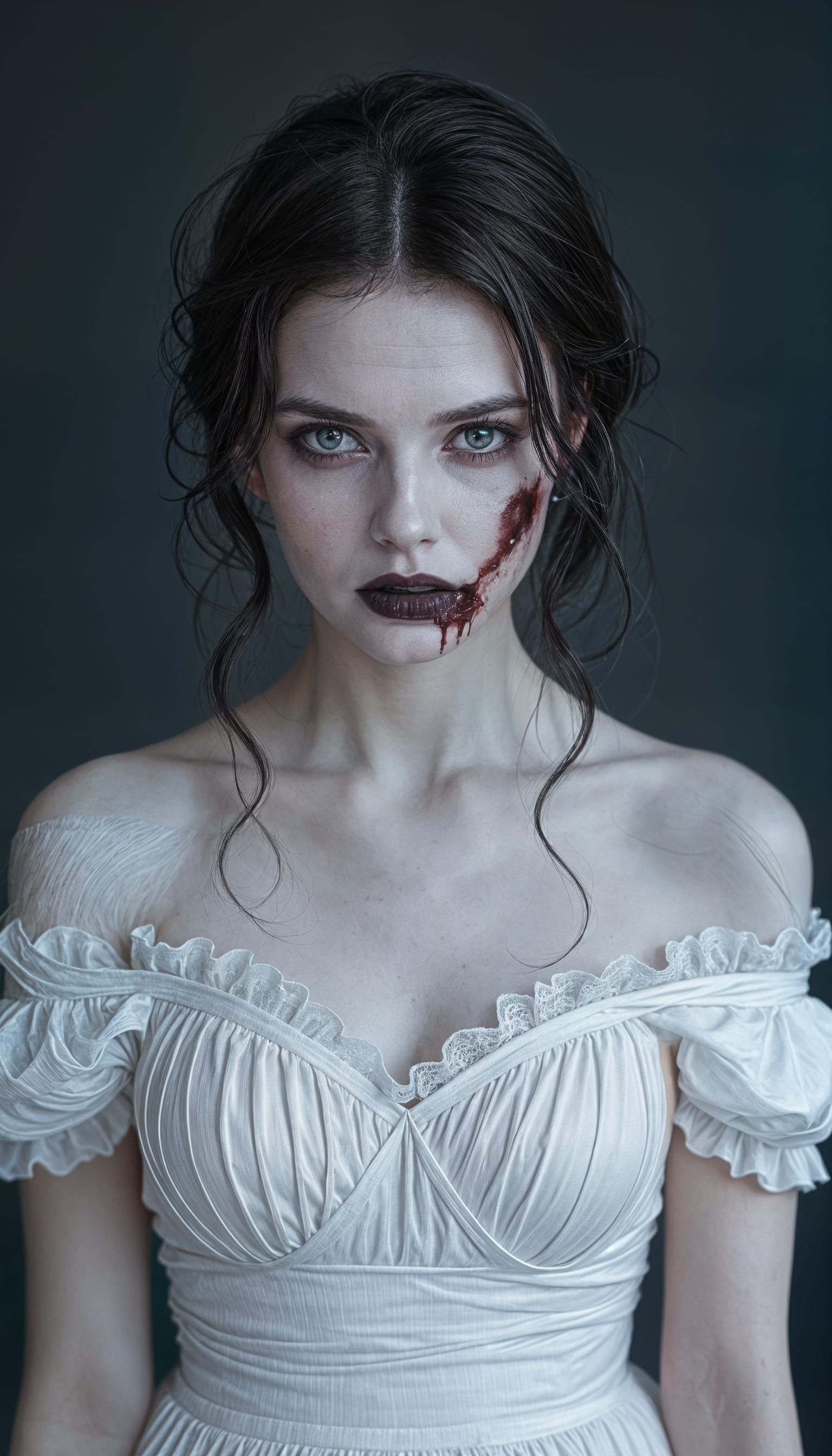 Hyperrealistic Zombie Woman Portrait in Gritty Photorealism