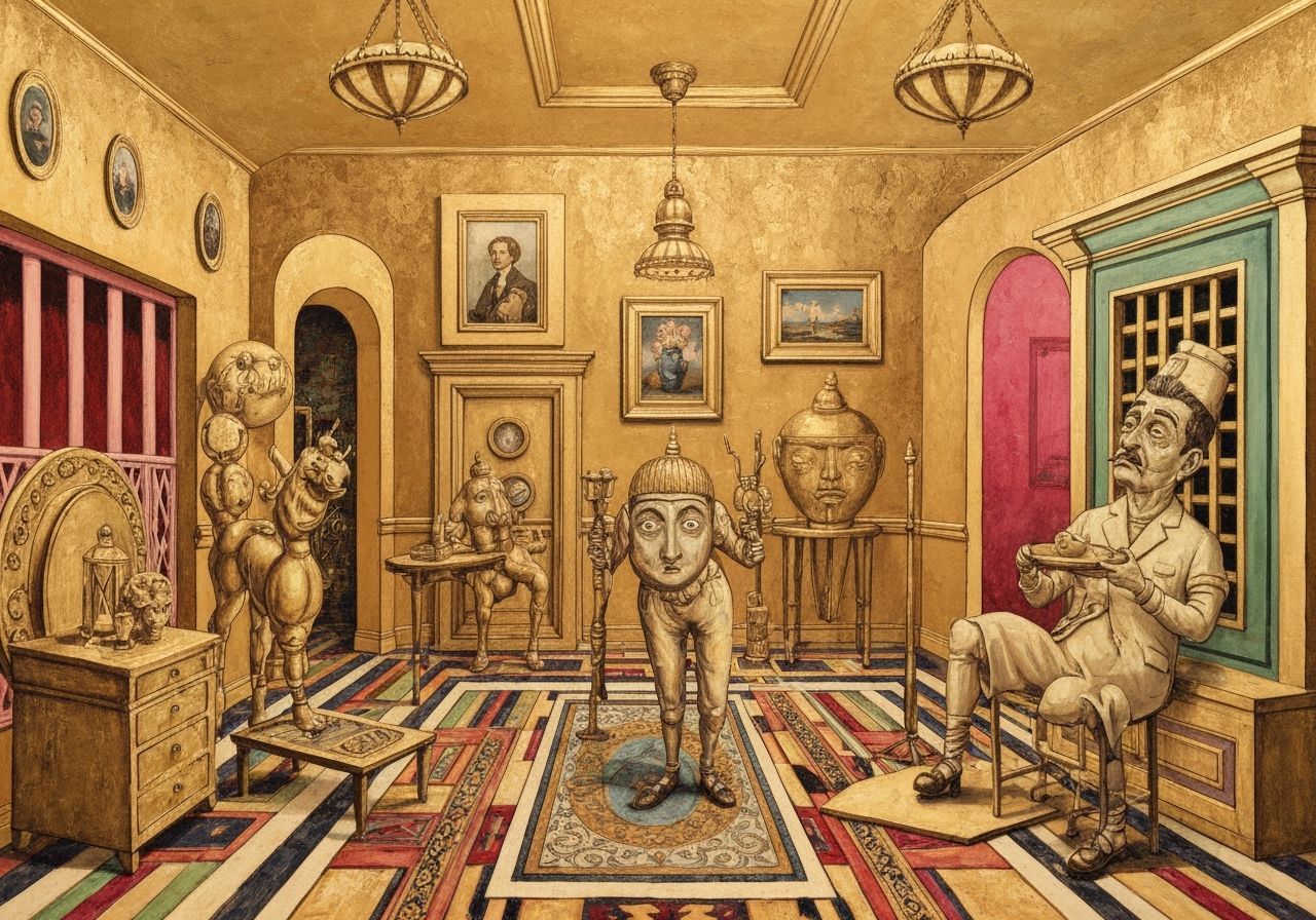 Surreal Goldscape: An Absurdist Vision