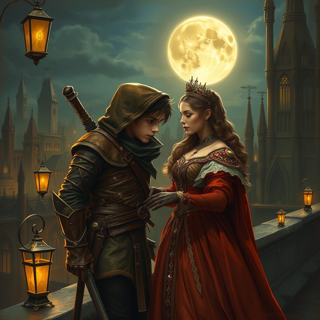 Forbidden Love Unveiled in Moonlit Rooftop Romance