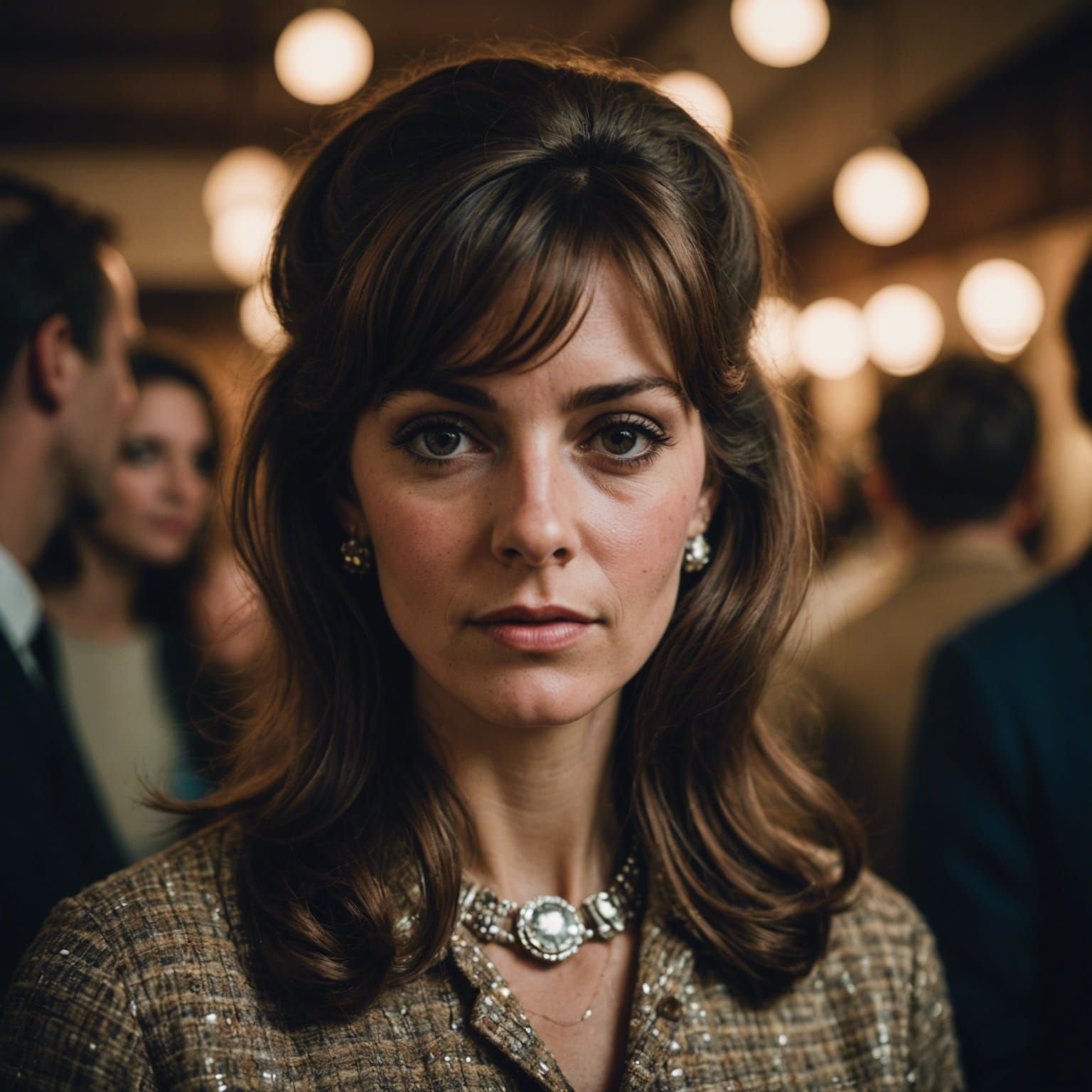 1960s Party Girl Portrait in Ambient Light