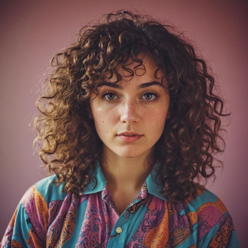 Vibrant 80's Portrait Photography of Young Woman