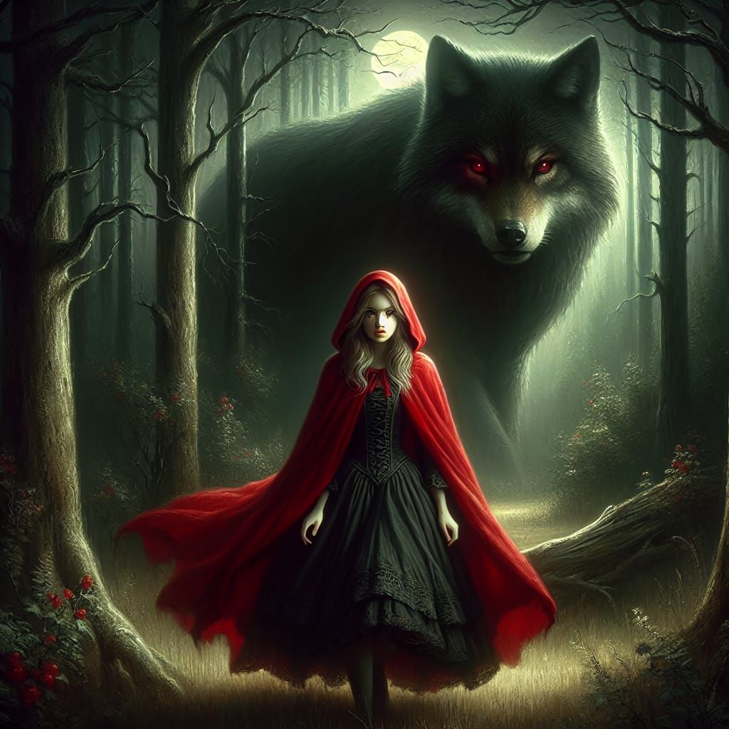 Red Riding Hood in Gothic Style