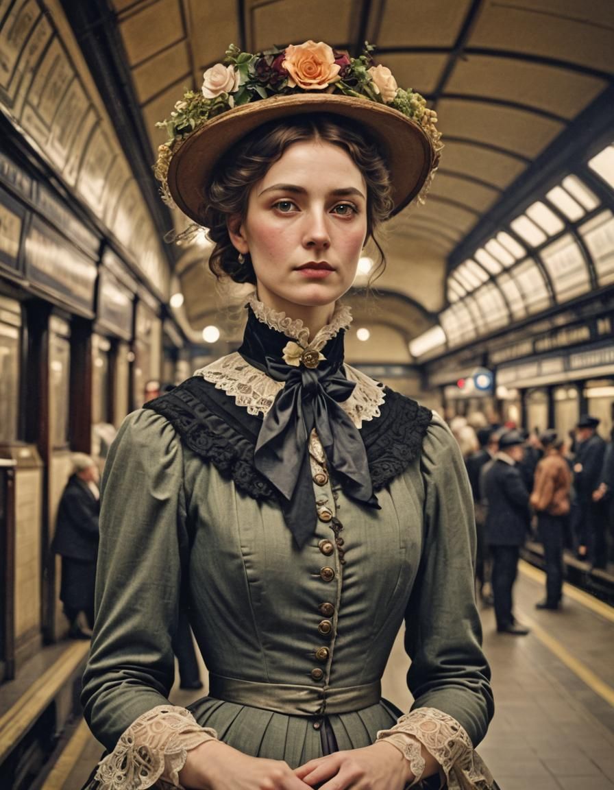 Victorian Woman in London Underground Portrait