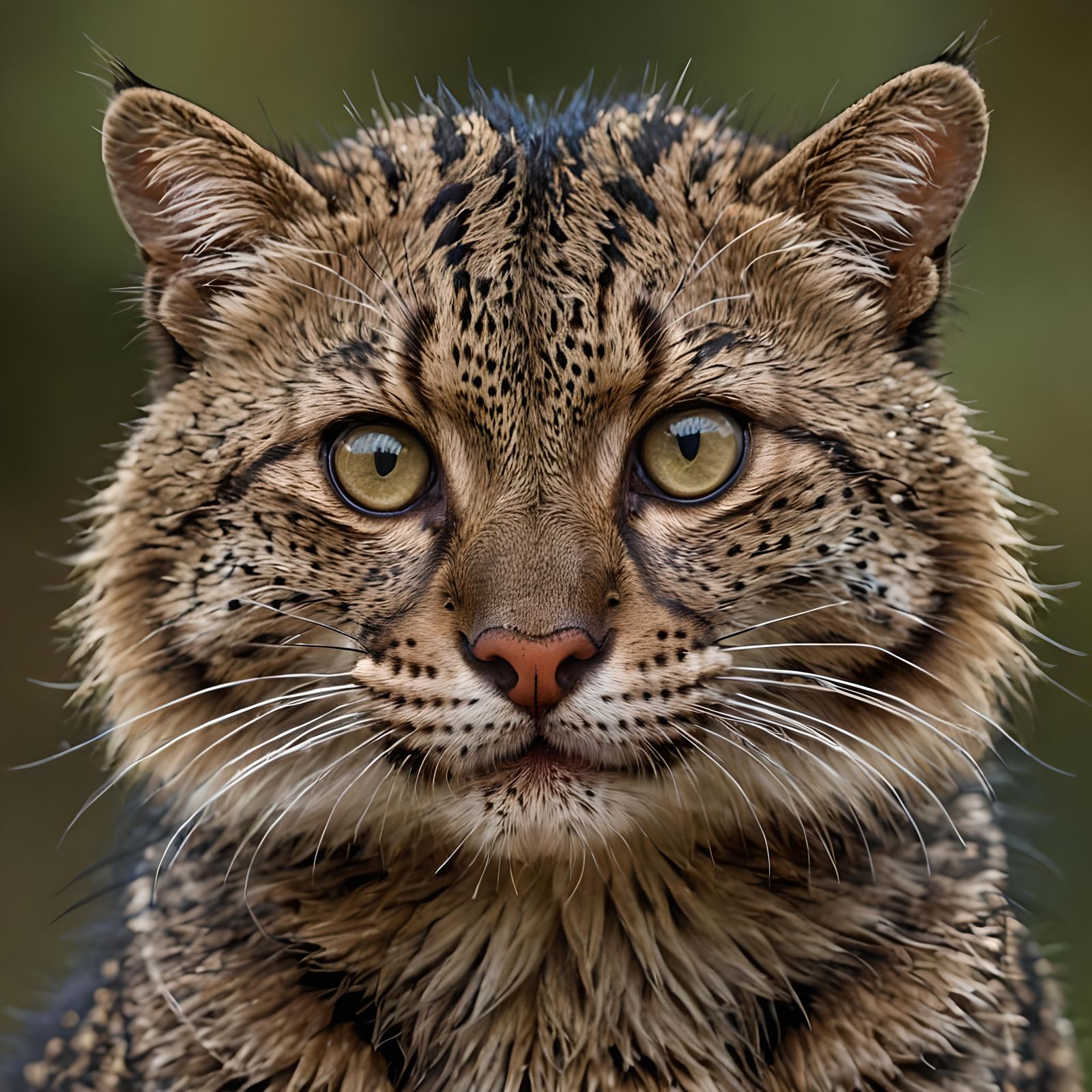 Portrait of a Fishing Cat in Studio Lighting