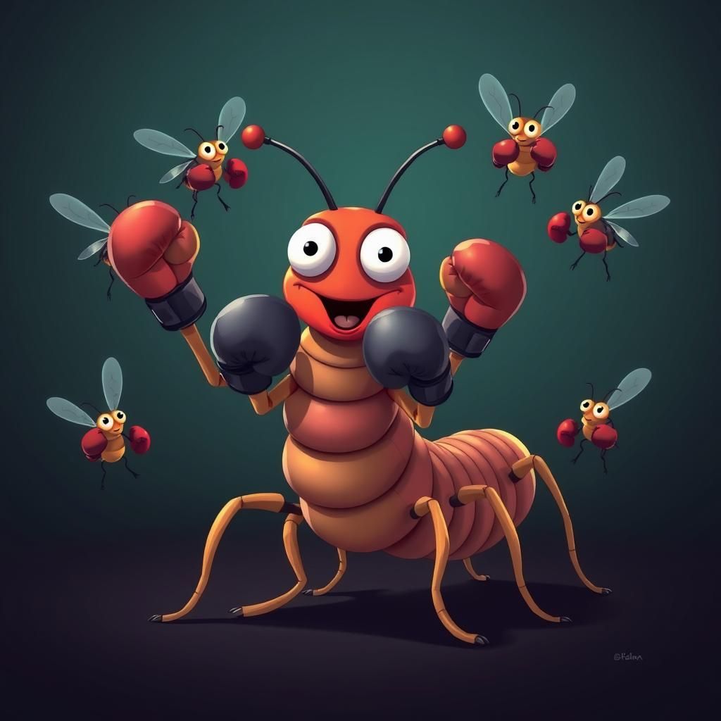 Cartoon Centipede Ready to Box