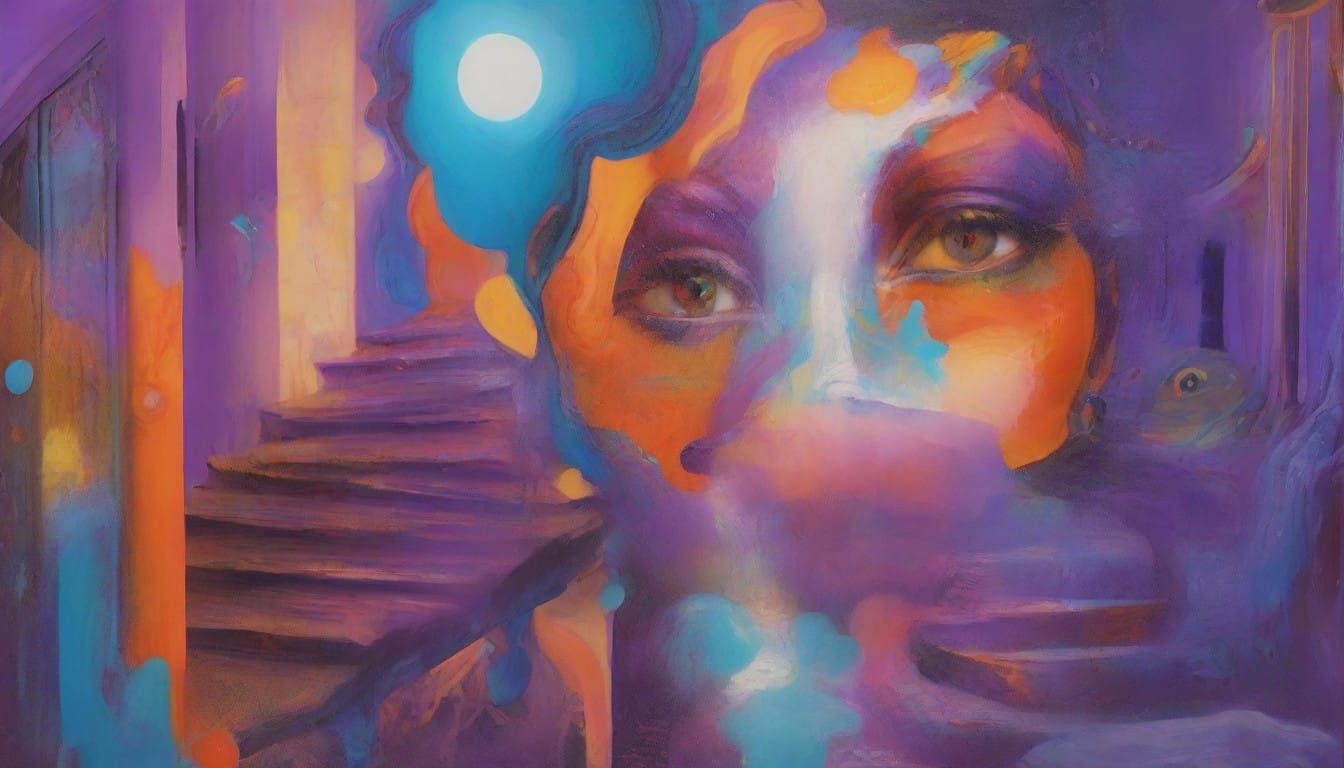Surreal Portrait with Dreamlike Background