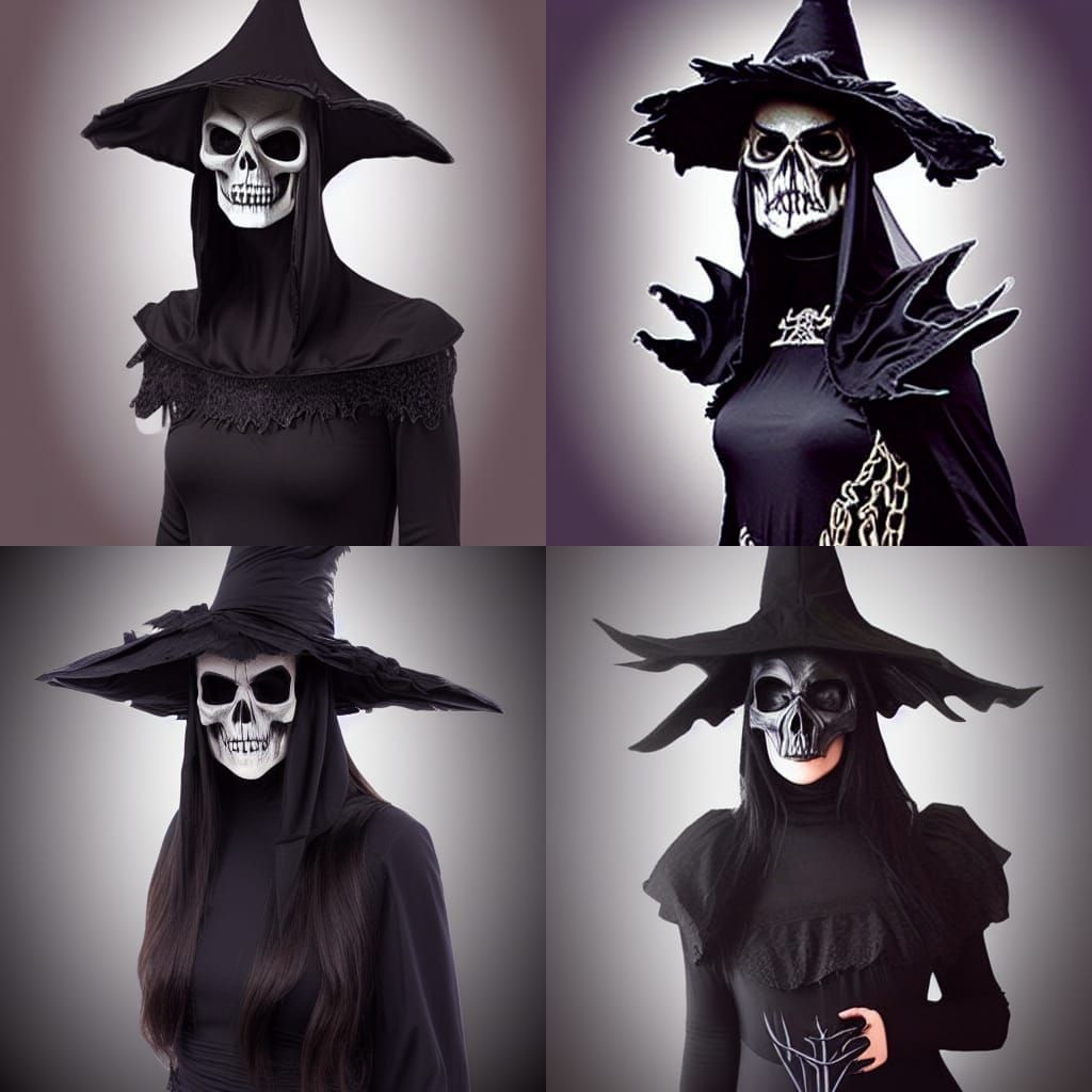 Dark Rogue in Witch Hat and Skull Mask