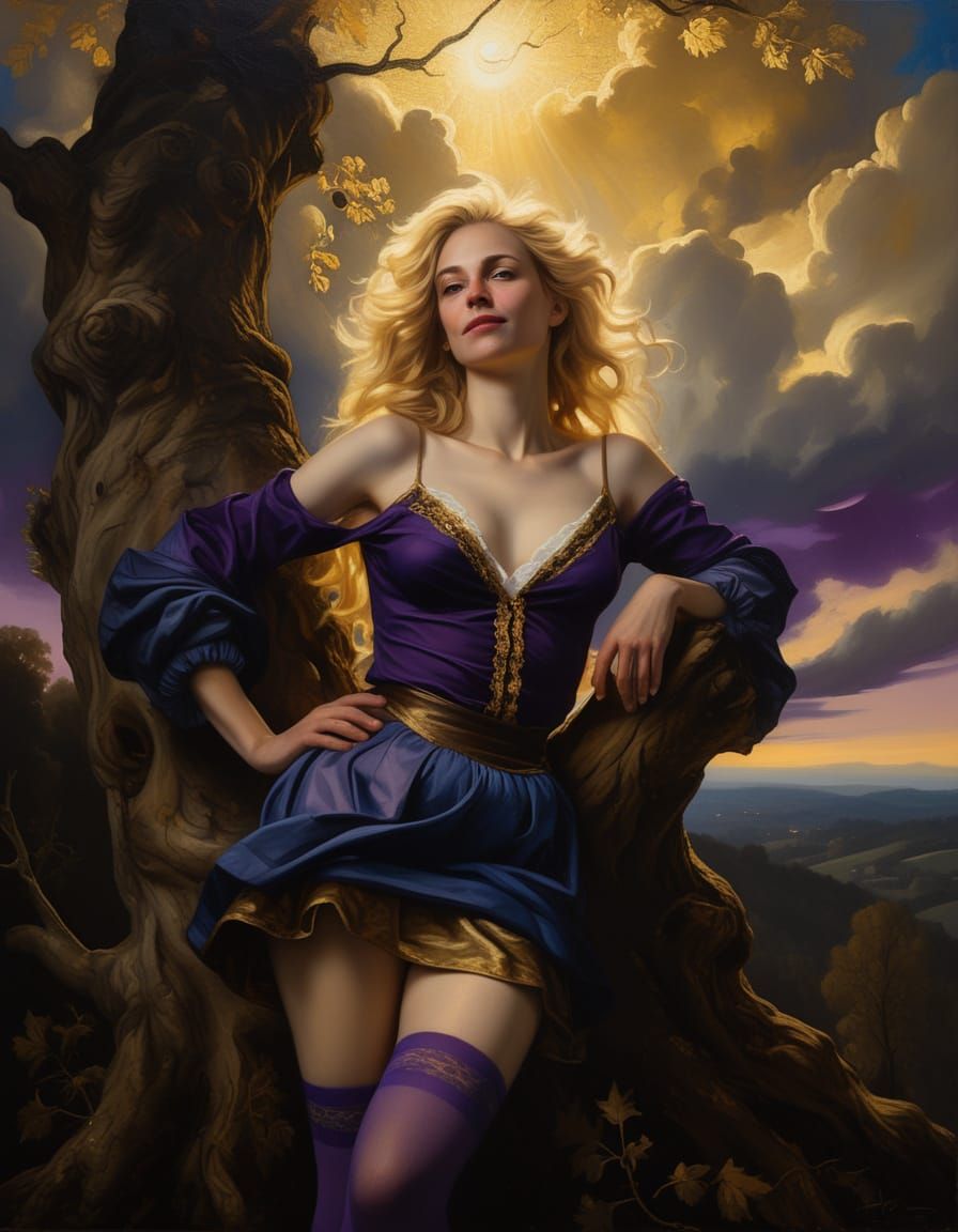 Ethereal Goddess in Twilight Splendor