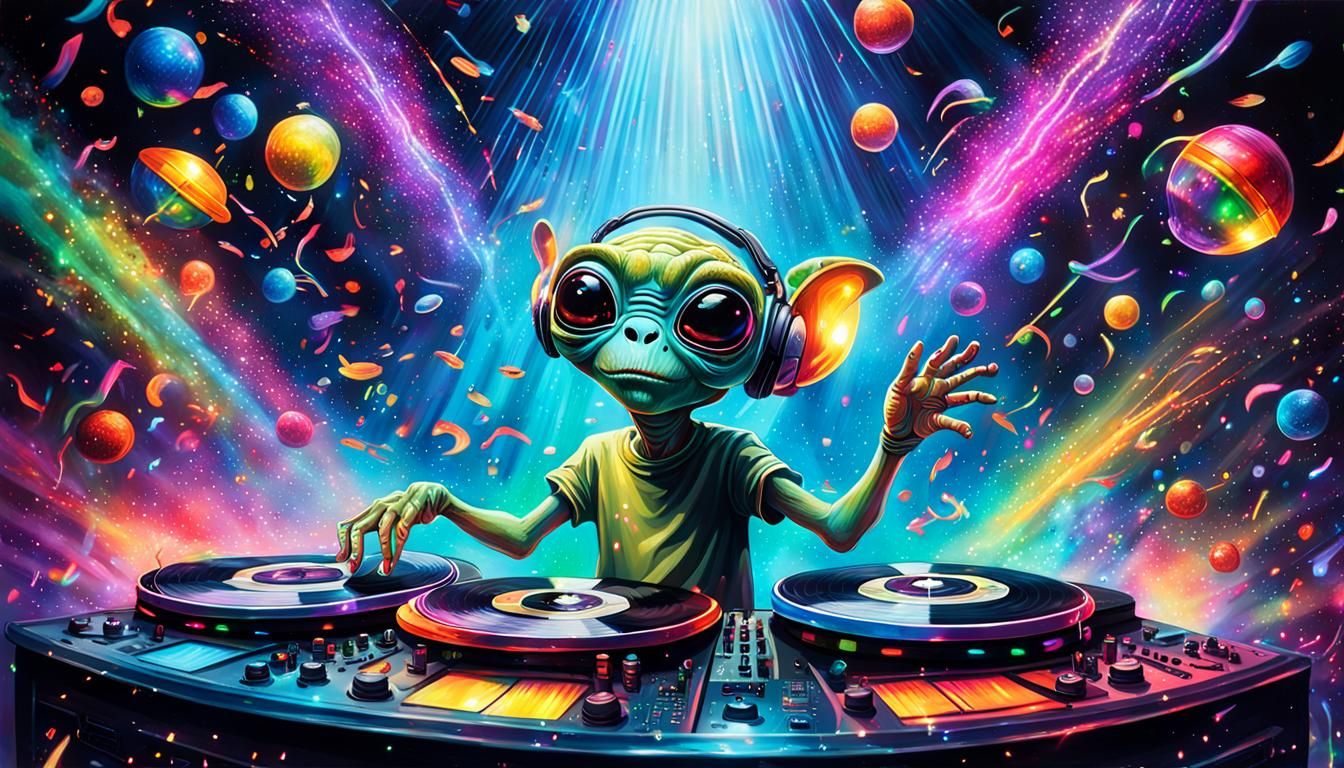 DJ Alien spinning the set!