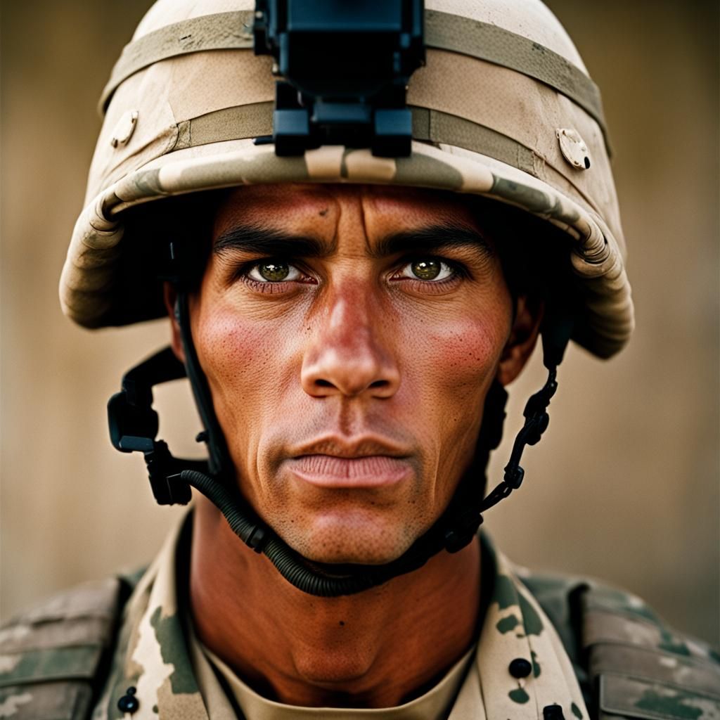 Marine Corps Fighting Scene Portrait