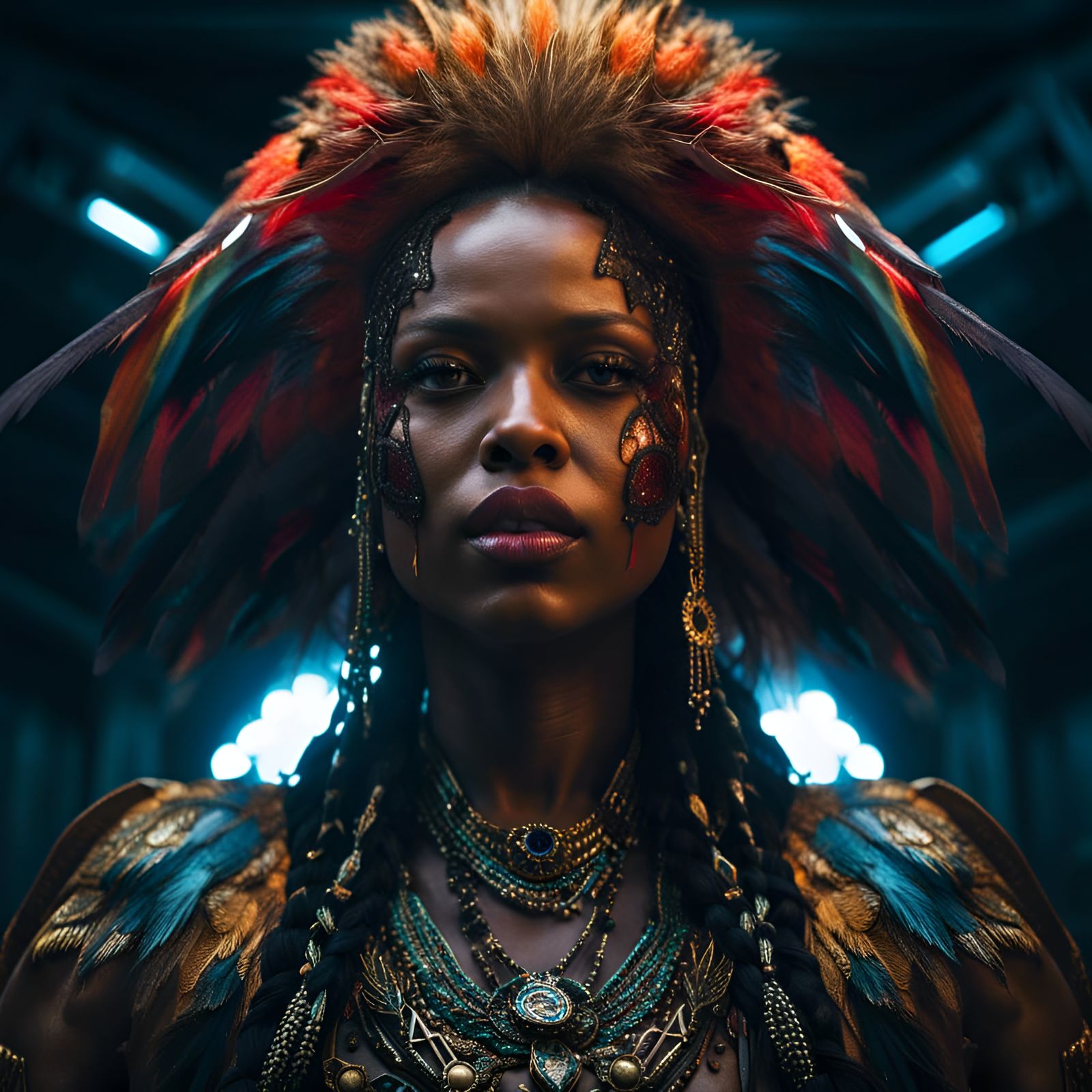 Rainbow Over Volcano in Dark Style