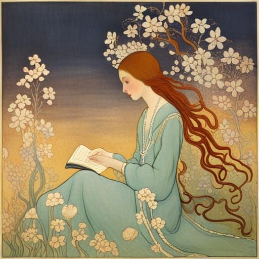 Girl in Fairytale Illustration Style