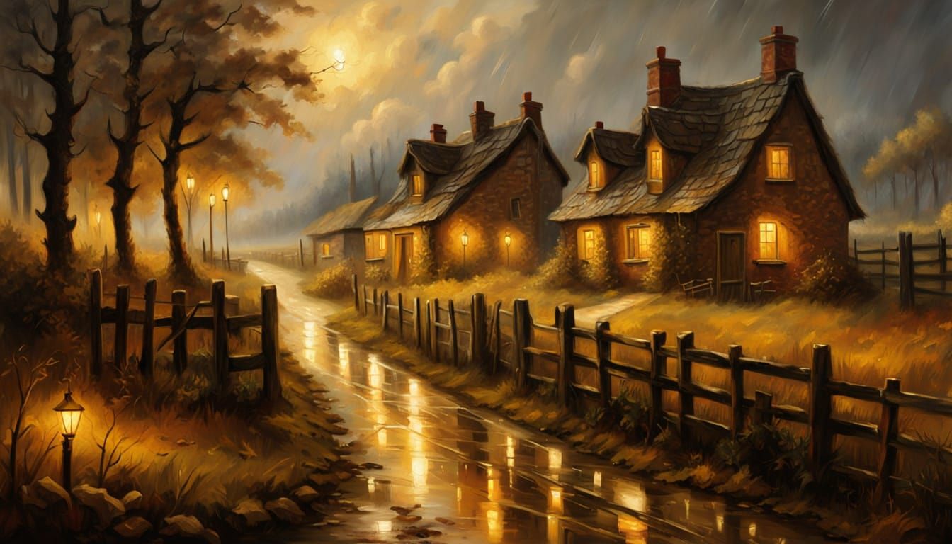 Renaissance Cottages in Rembrandt-Style Lighting