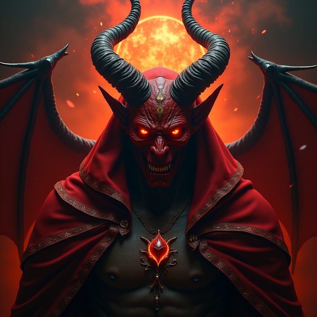 Regal Asmodeus Devil King in Dark Fantasy Style
