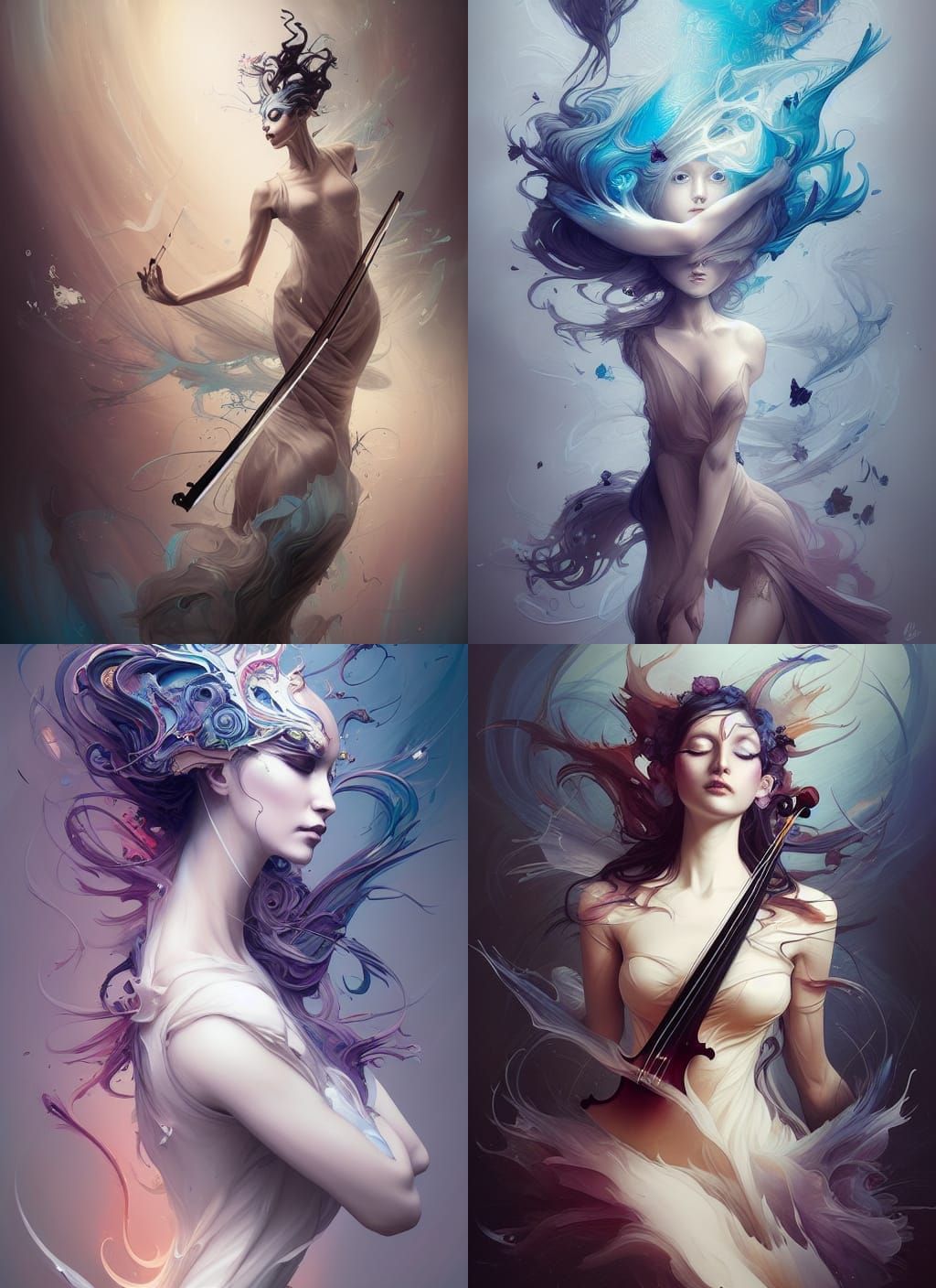 Violin Metamorphosis in Concept Art Style