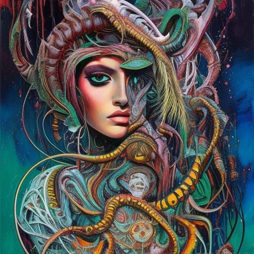 Exotic Alien Dancers in Giger Style