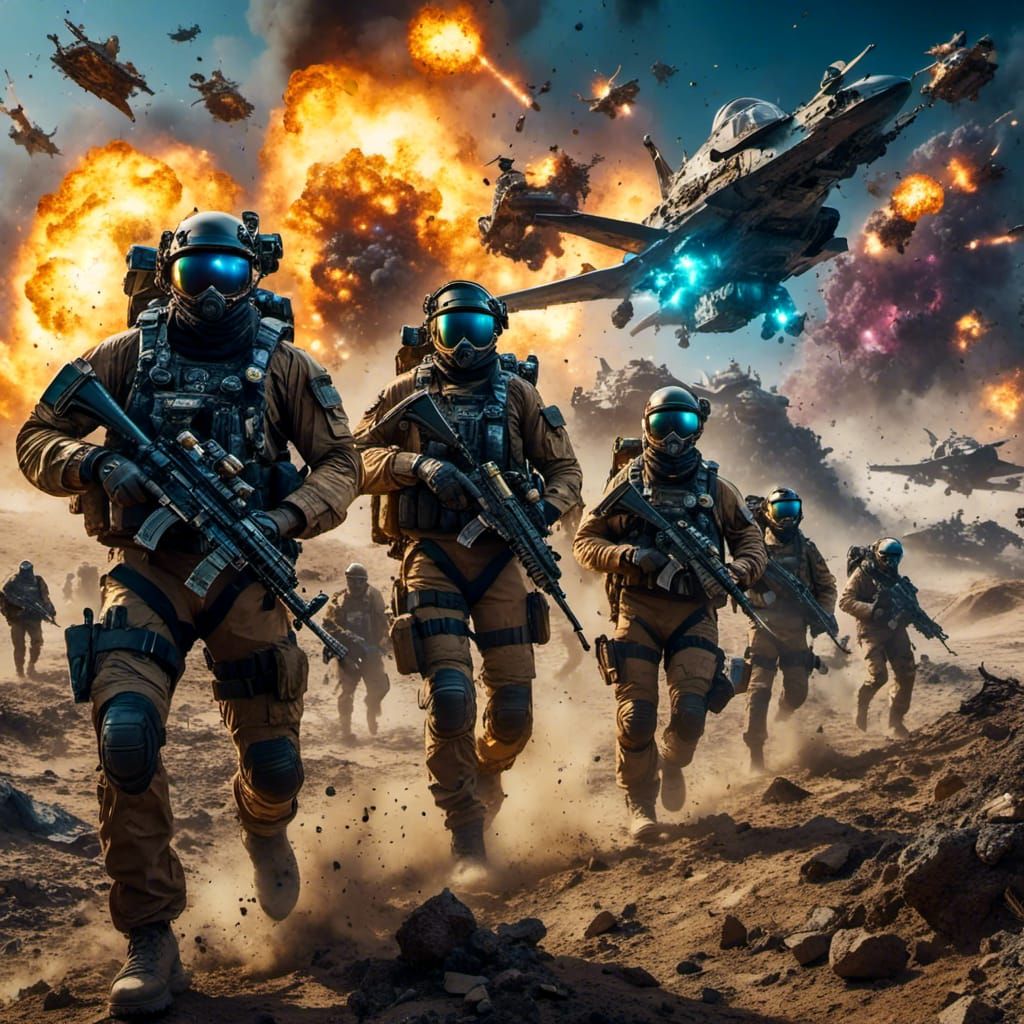 Navy SEALs on Alien Planet in Purple Fantasy