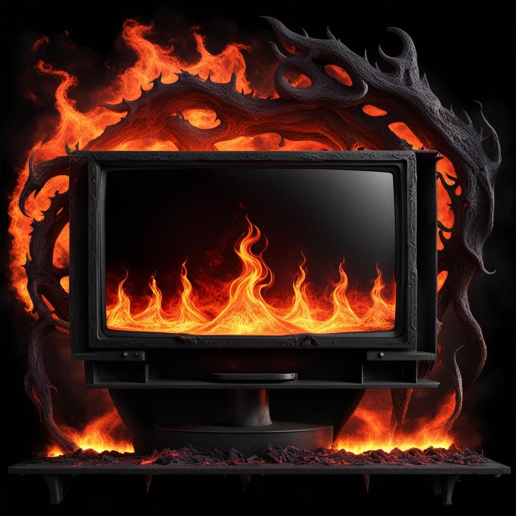 Infernal Gothic TV Monitor in Hellfire