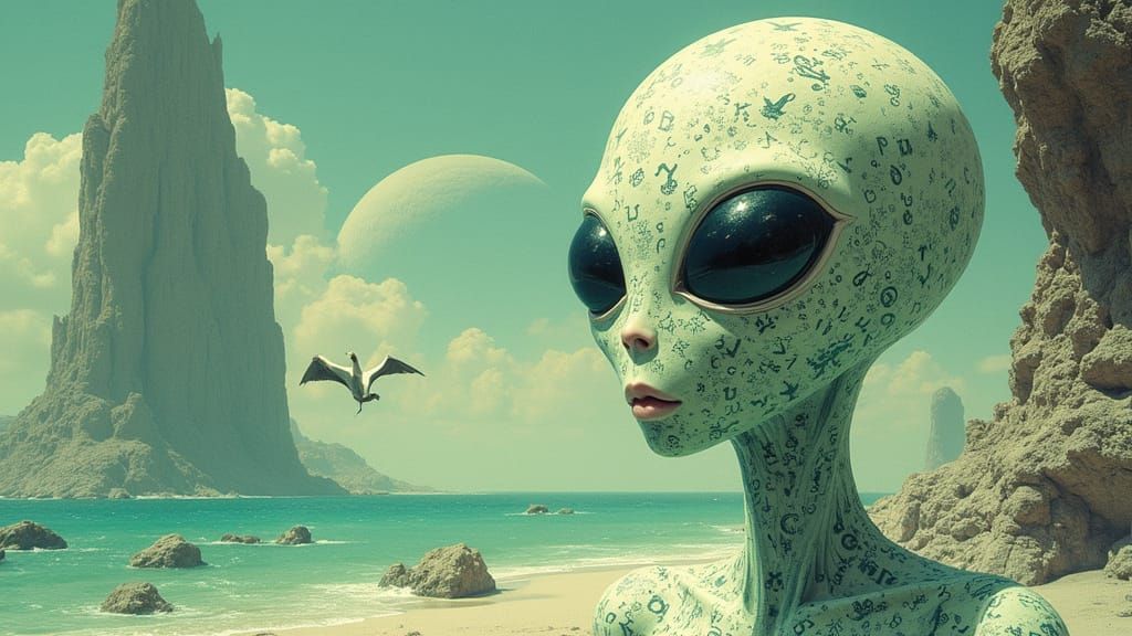 Exotic Alien Faces in Sci-Fi Illustration