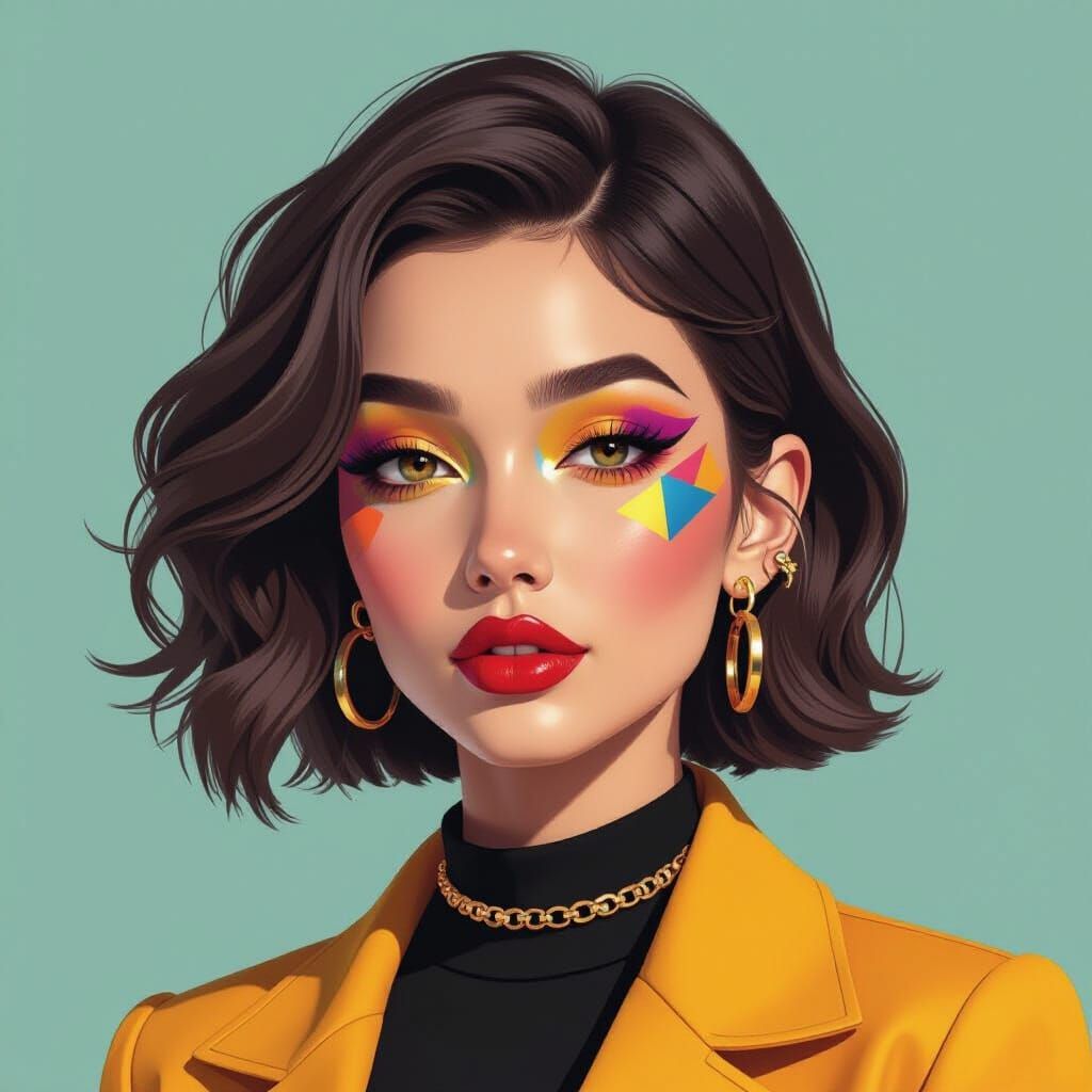 Geometric Pop Art Portrait in WPAP Style