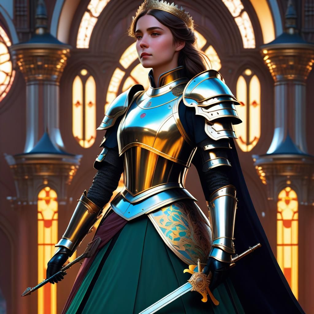 Victorian Princess in Armour: Hyperdetailed Concept Art