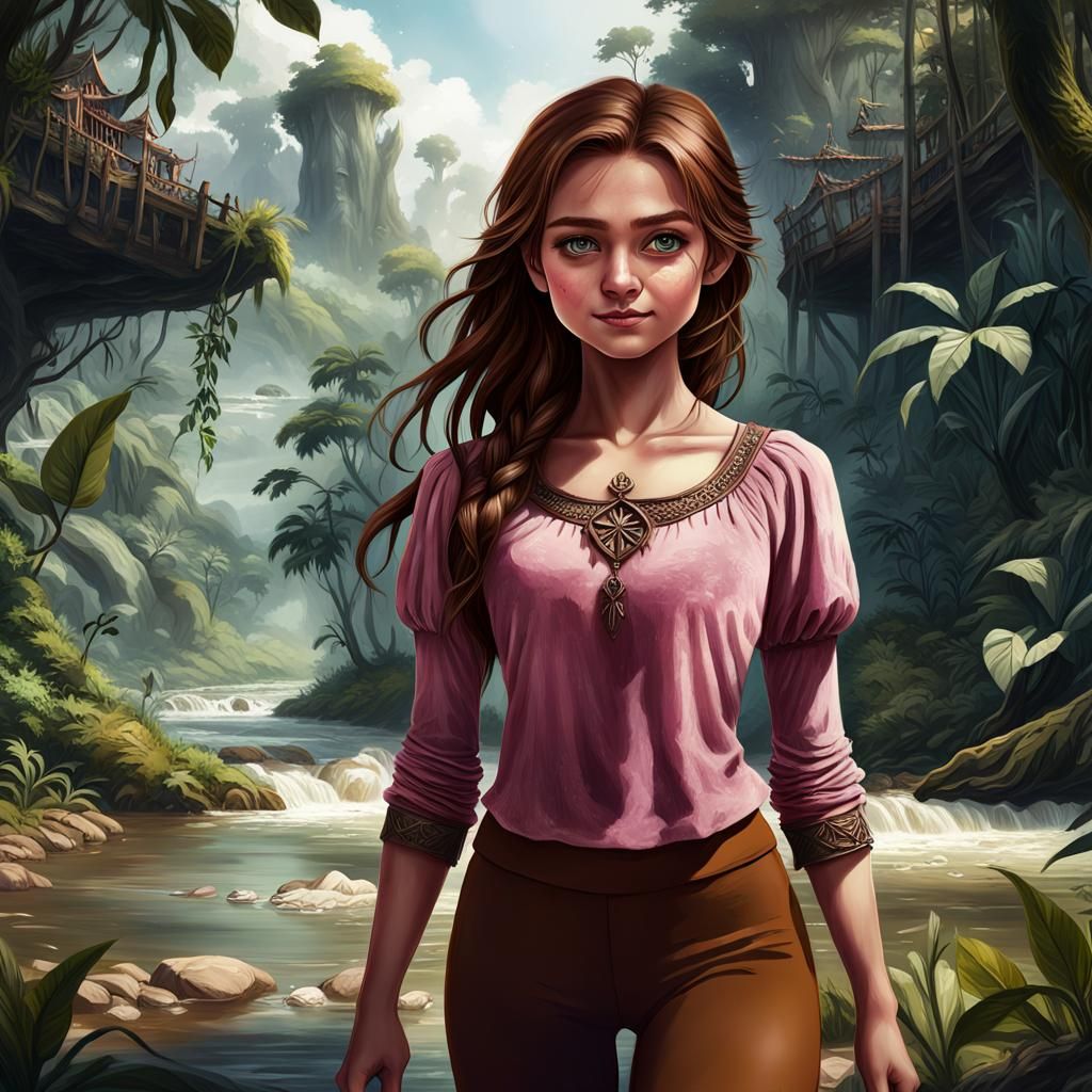 Medieval Girl by Jungle River in Fantasy Art