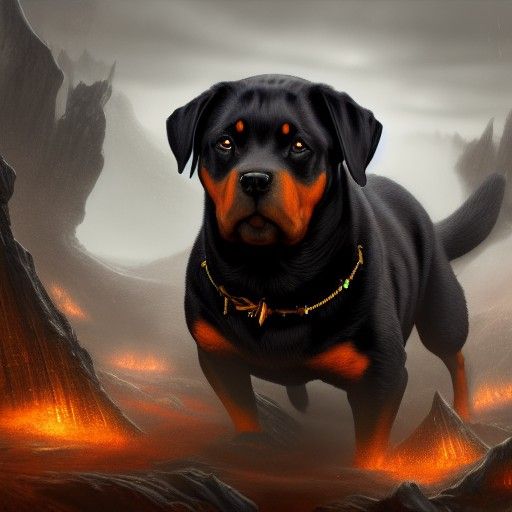 Rottweiler King: Detailed Fantasy Concept Art
