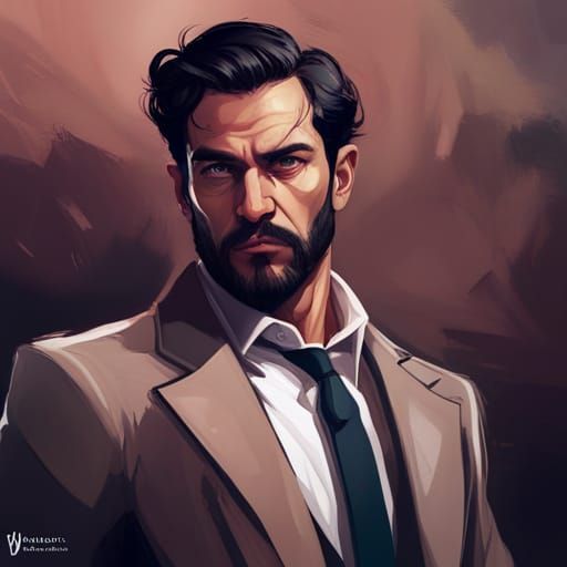 Detailed Portrait of Russian Mafia Boss, Artstation Style