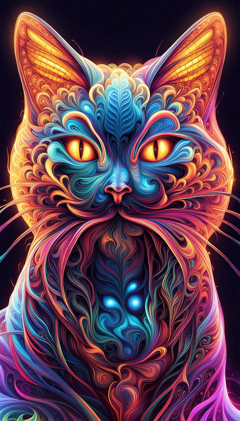 Vibrant Bioelectromagnetic Field in Neon Colors