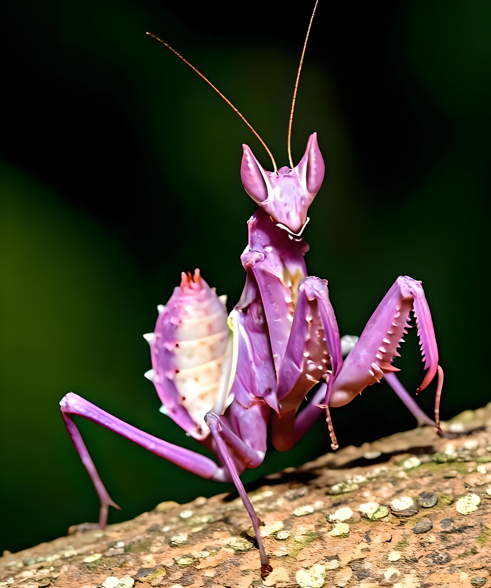 Purple Spiny Flower Mantis Camouflaged