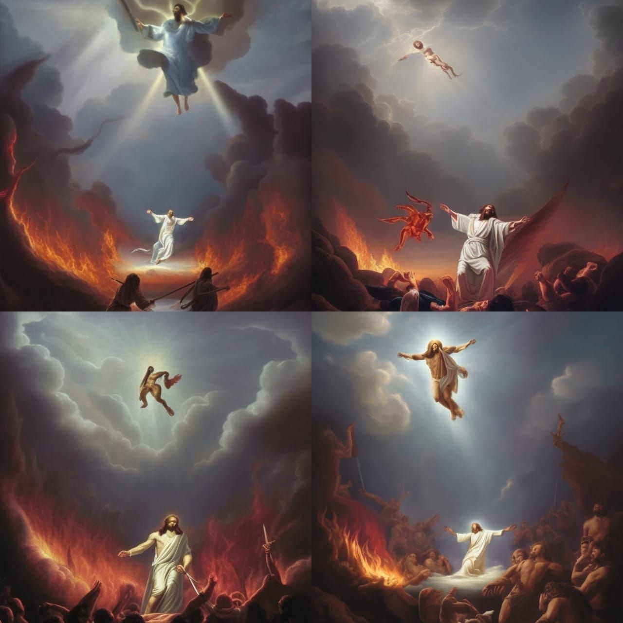 Jesus Defeats Devil in Fiery Battle