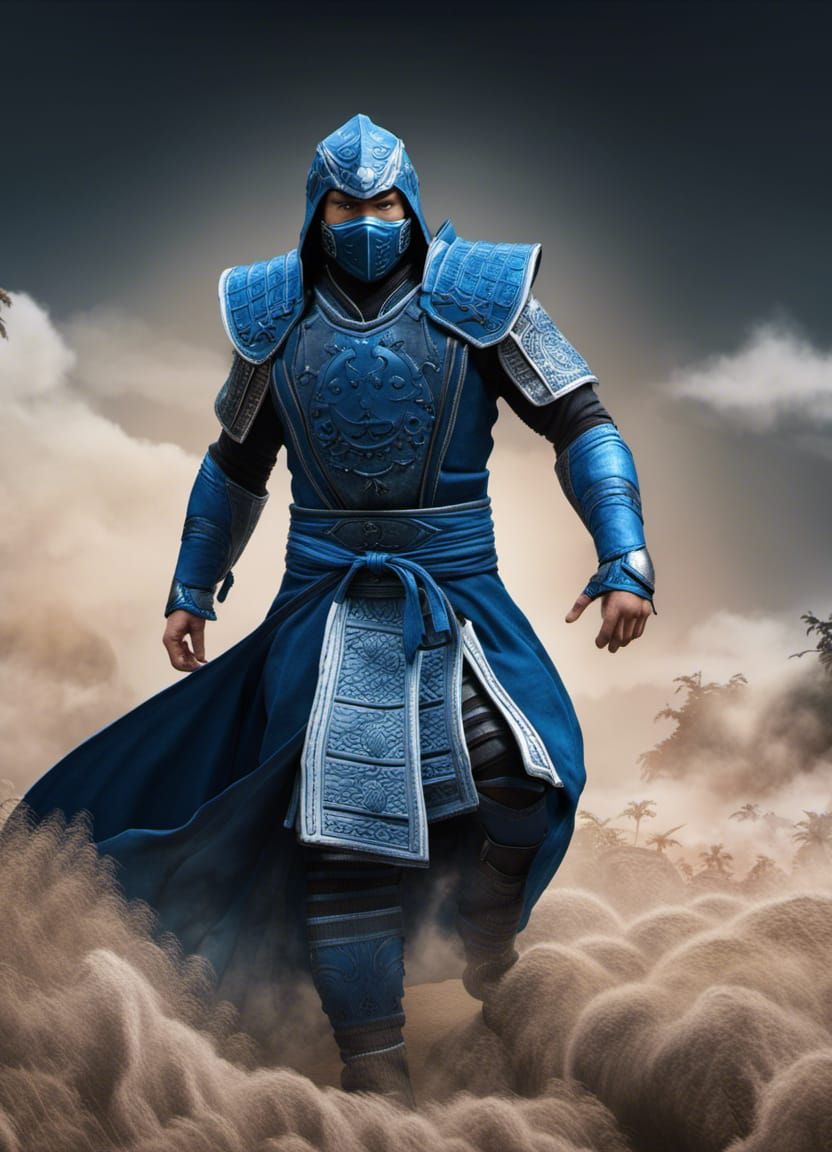 Sub-Zero Mortal Kombat Portrait in Crystalline Ice Armor