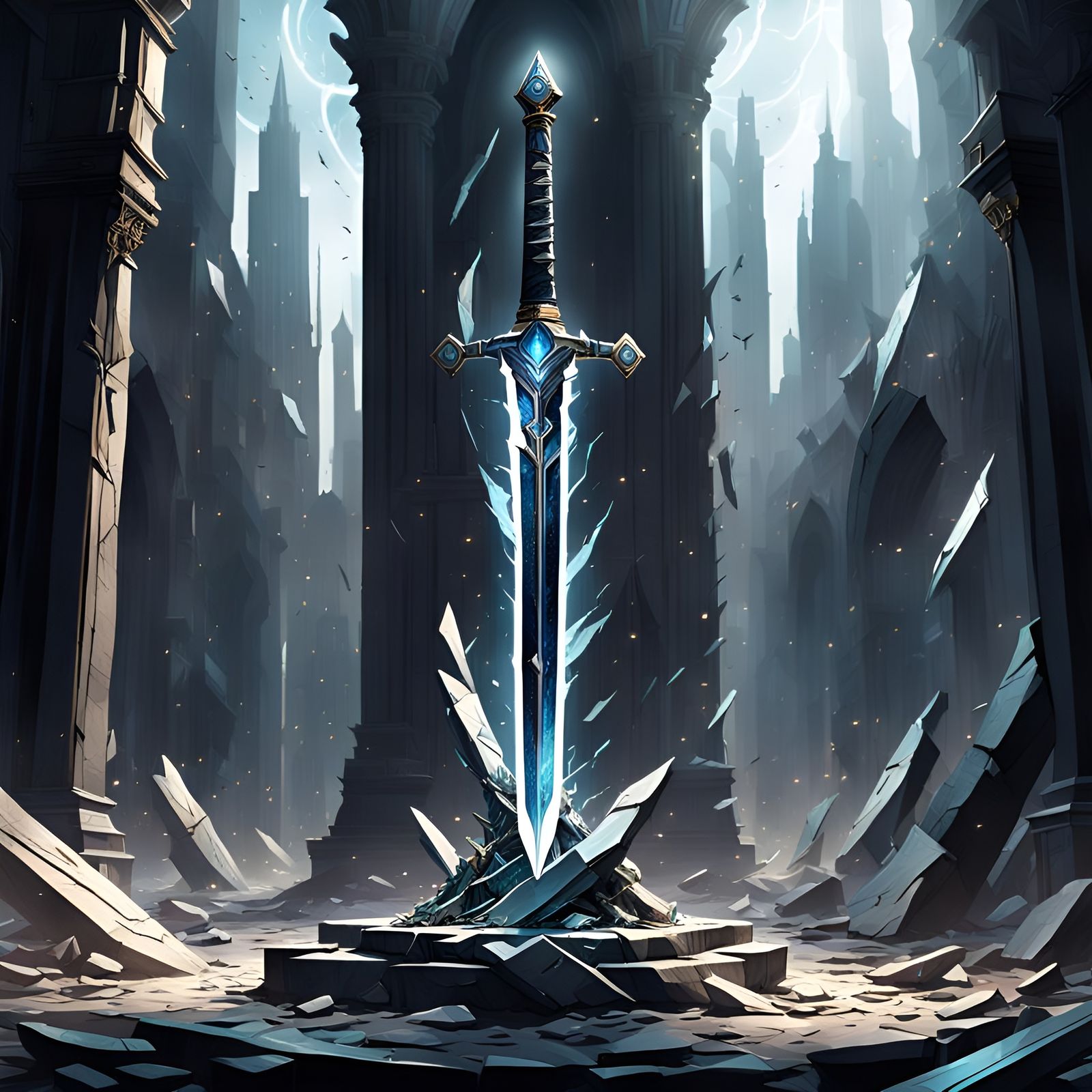 Sword crafted from light, space and time