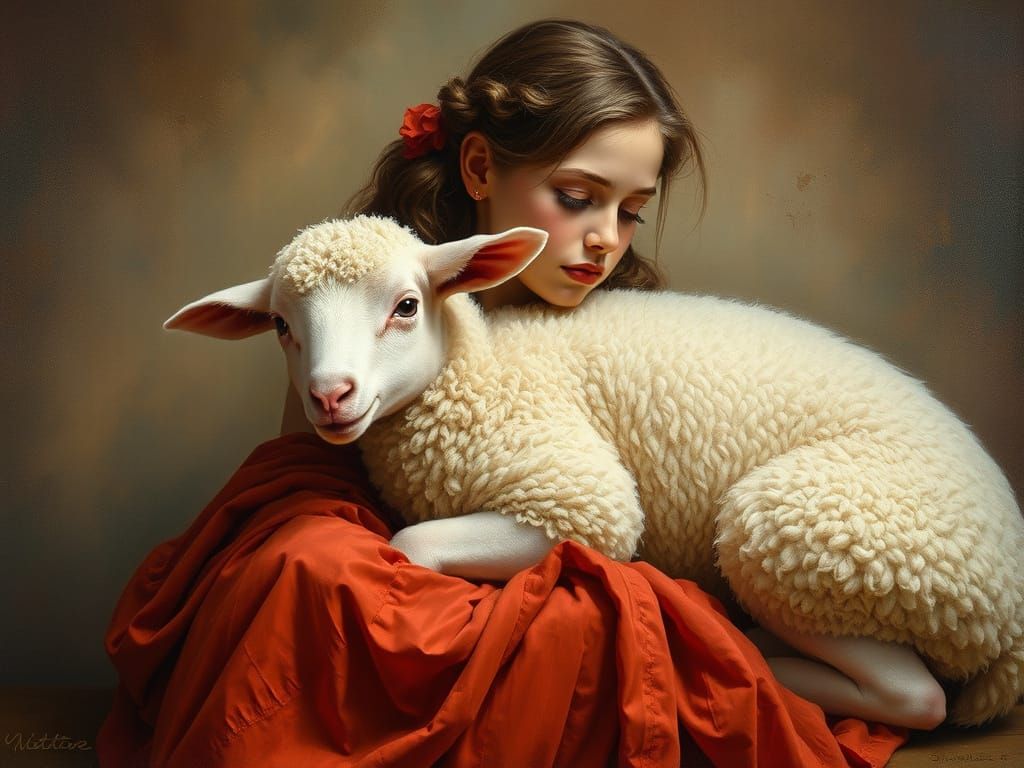 Lamb Dreams: Alphonse Mucha and Waterhouse Fusion