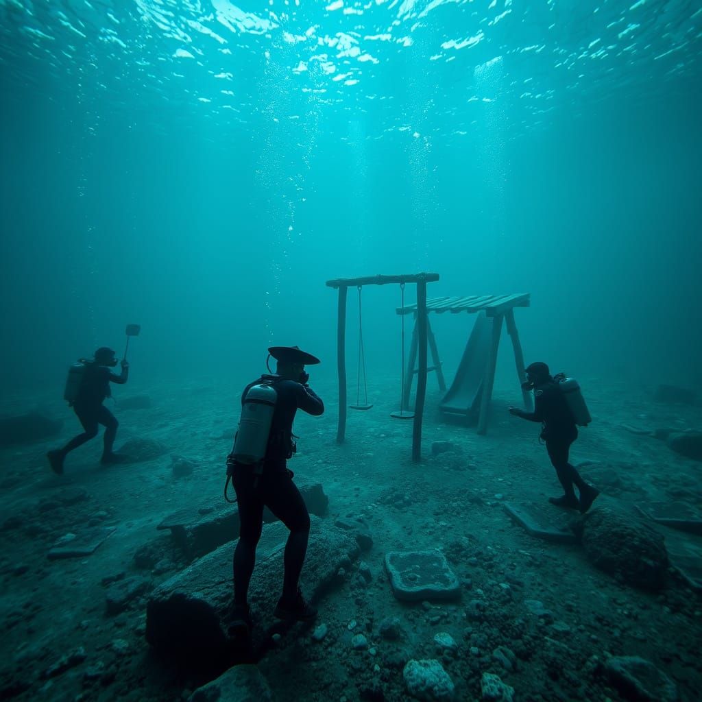 News Broadcast, 5000 year old playground, ancient playground...