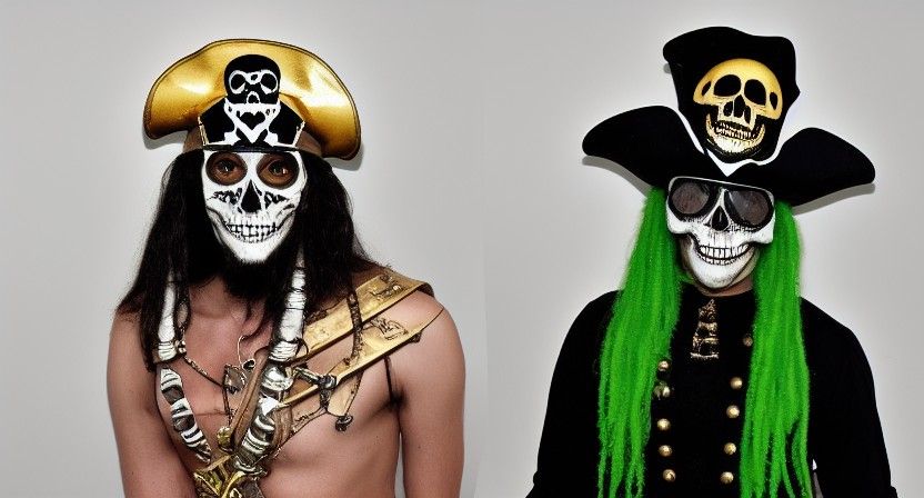 Skeleton Pirate Captain with Green Aura