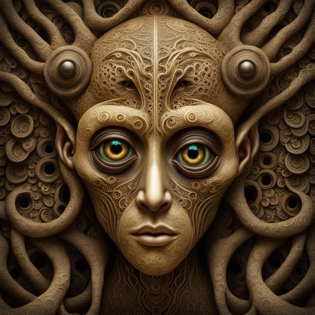Surreal Humanoid Portrait in Cinematic Style