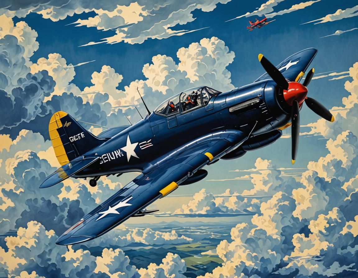 Grumman F6F Hellcat in Pop Art Style