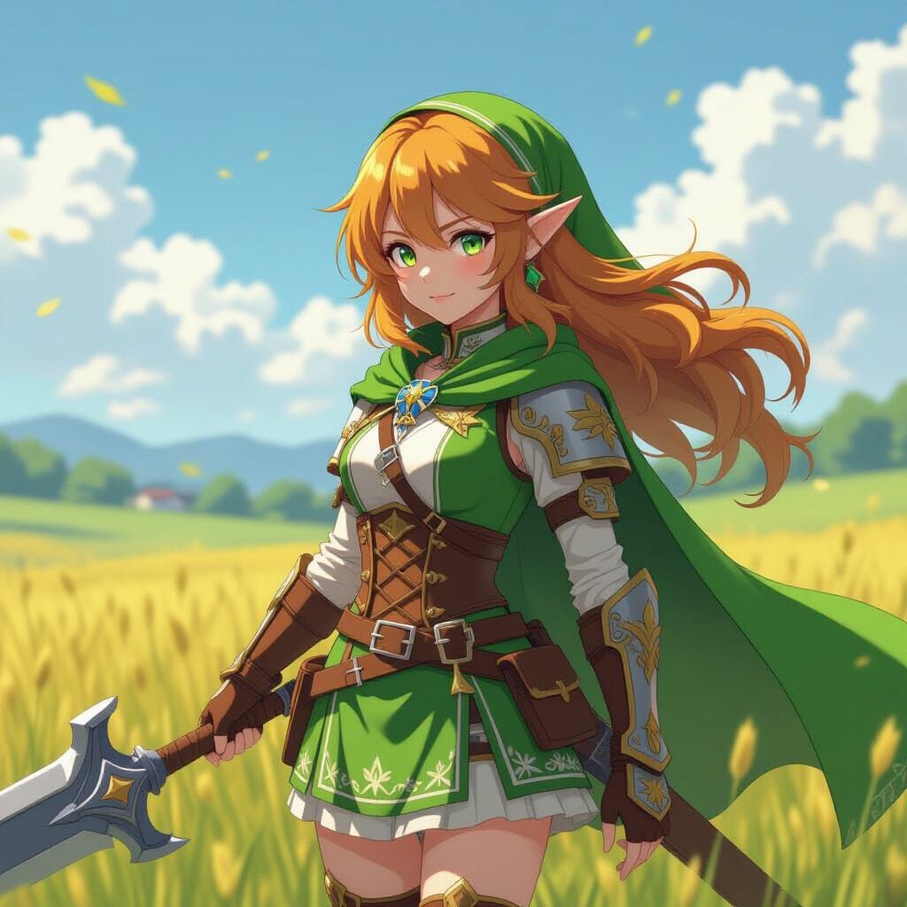 Detailed 3D Anime Art of Hyrule Fields