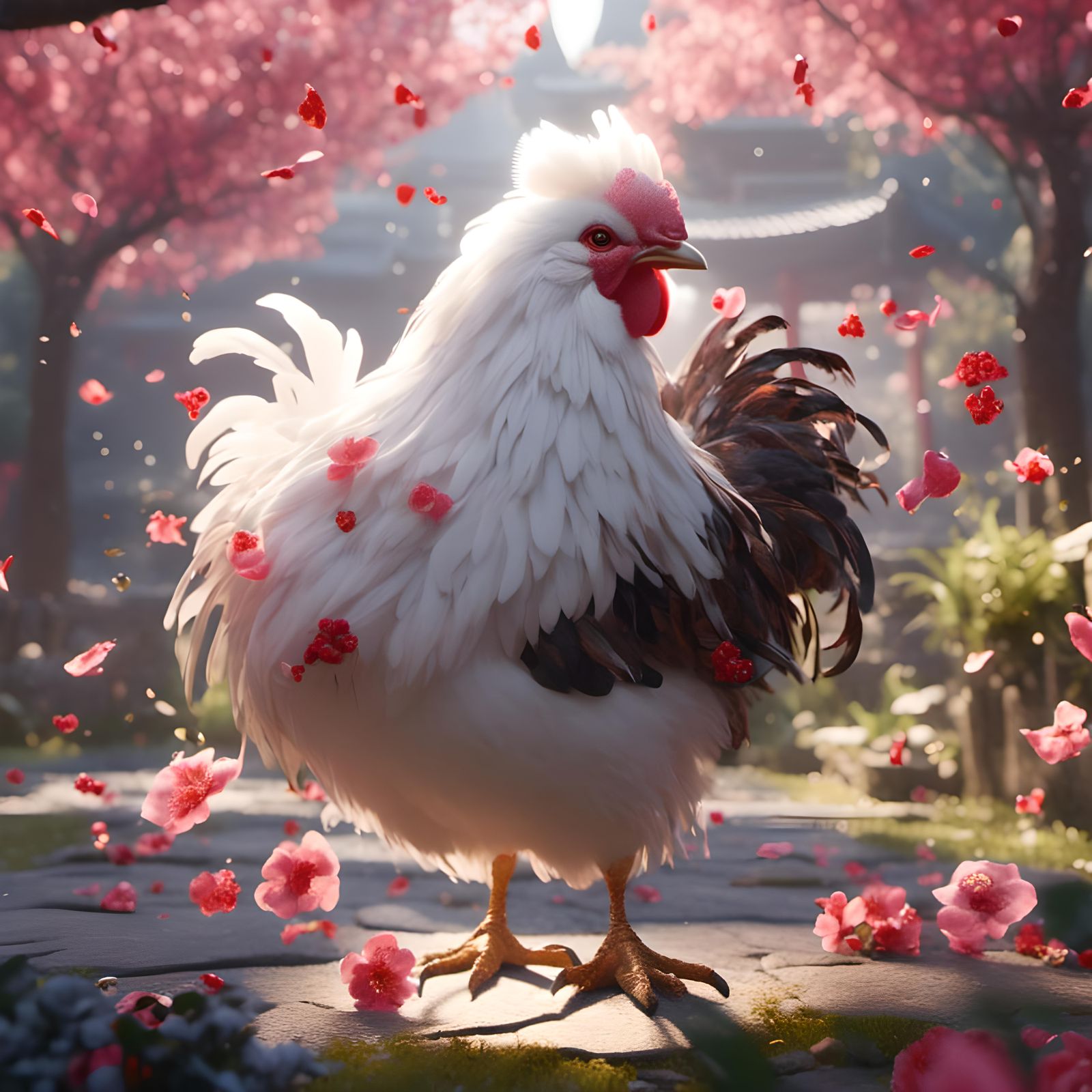 Chickadee Chinese Chicken in 3D Anime Art