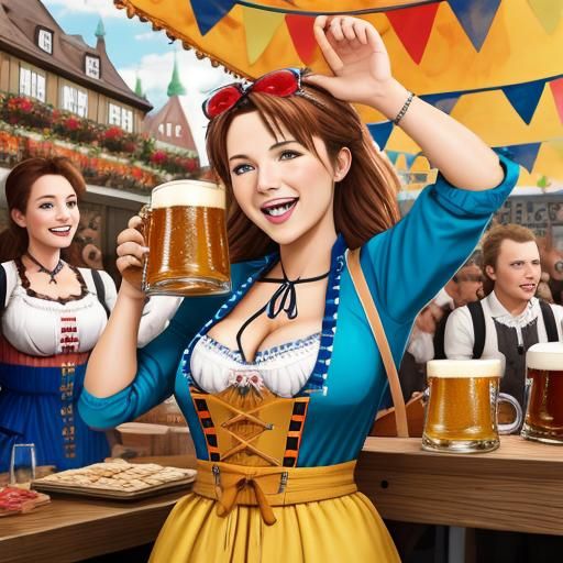 Oktoberfest Celebration with Music and Bavarian Flair