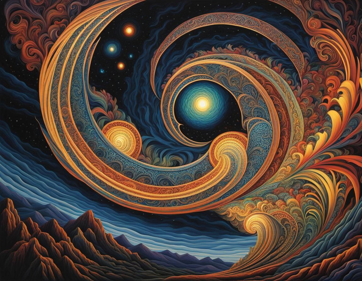 Visionary Figure in Dynamic Lighting