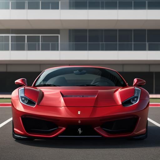 Red Ferrari in Detailed 8k Photograph