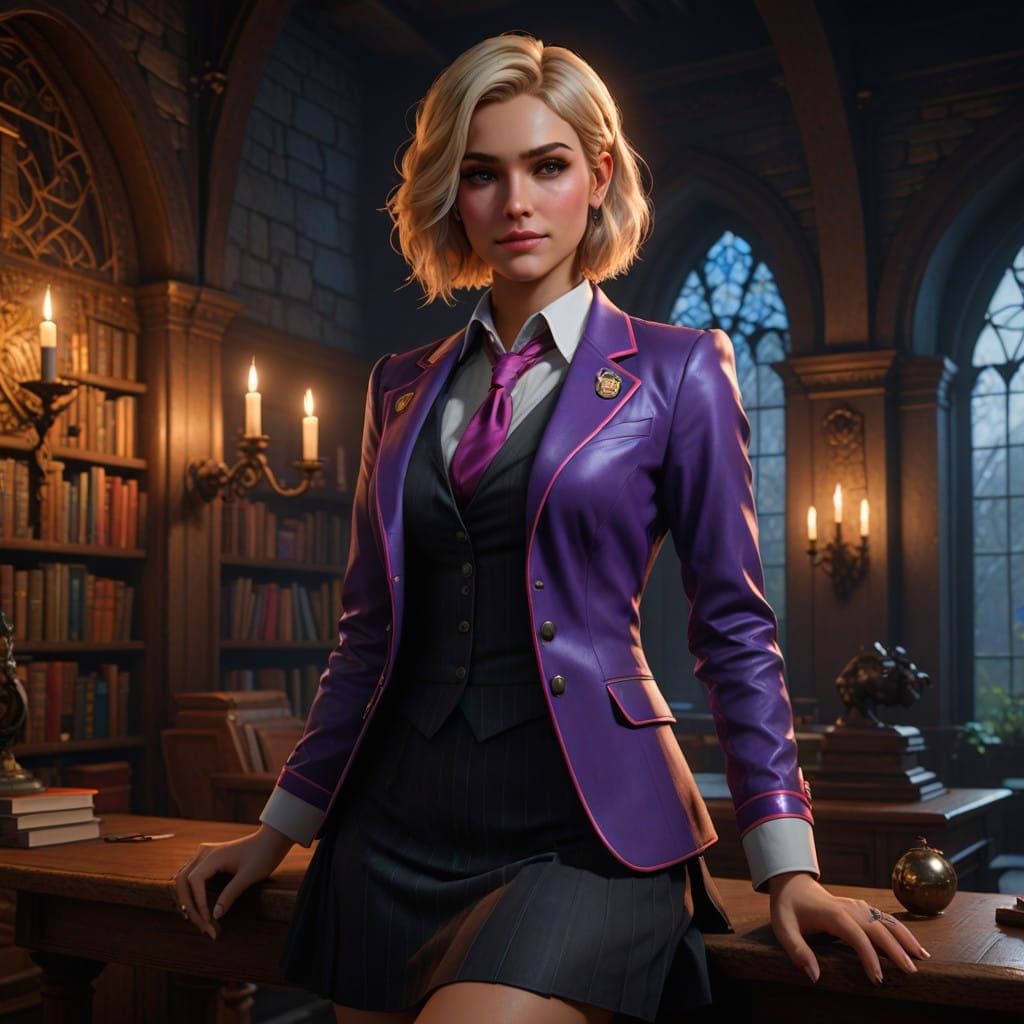 Cyberpunk Schoolgirl Werewolf Smiles in Radiant Nevermore Ac...